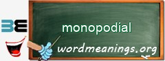 WordMeaning blackboard for monopodial